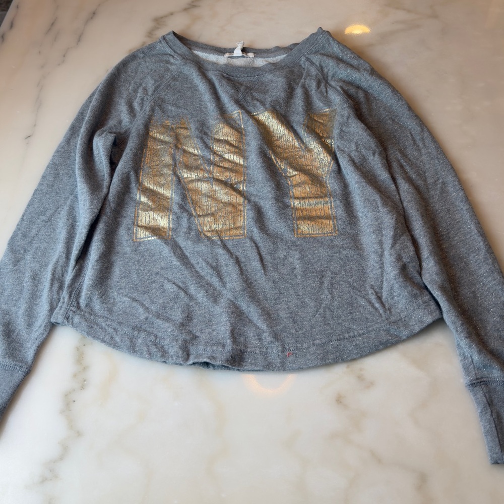 Aeropostale Gray Sparkle Crewneck Pullover